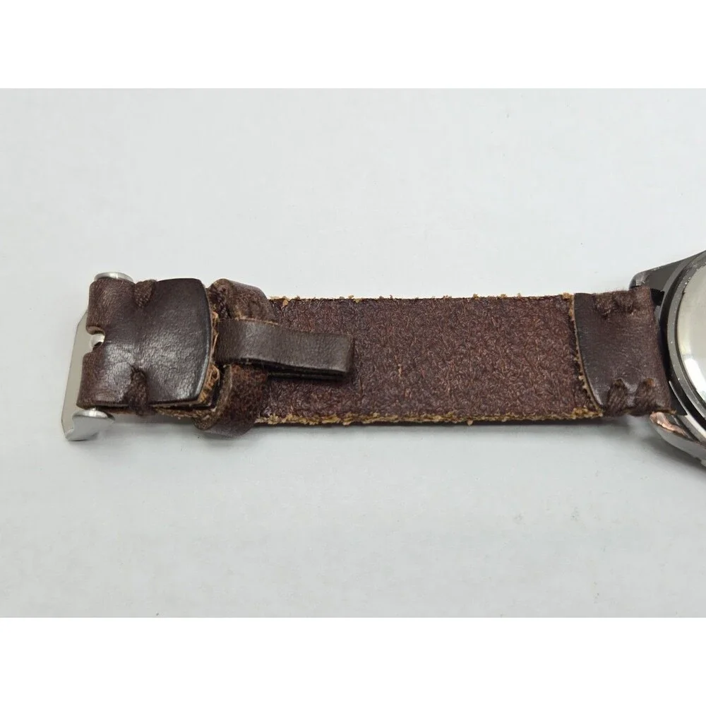 American Eagle Outfitters Mens Coke Bezel Brown Leather Quartz Watch New Battery